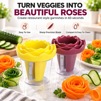 🌹 Turn Veggies Into Beautiful Roses in Seconds – Easy Vegetable Curler 🥕✨