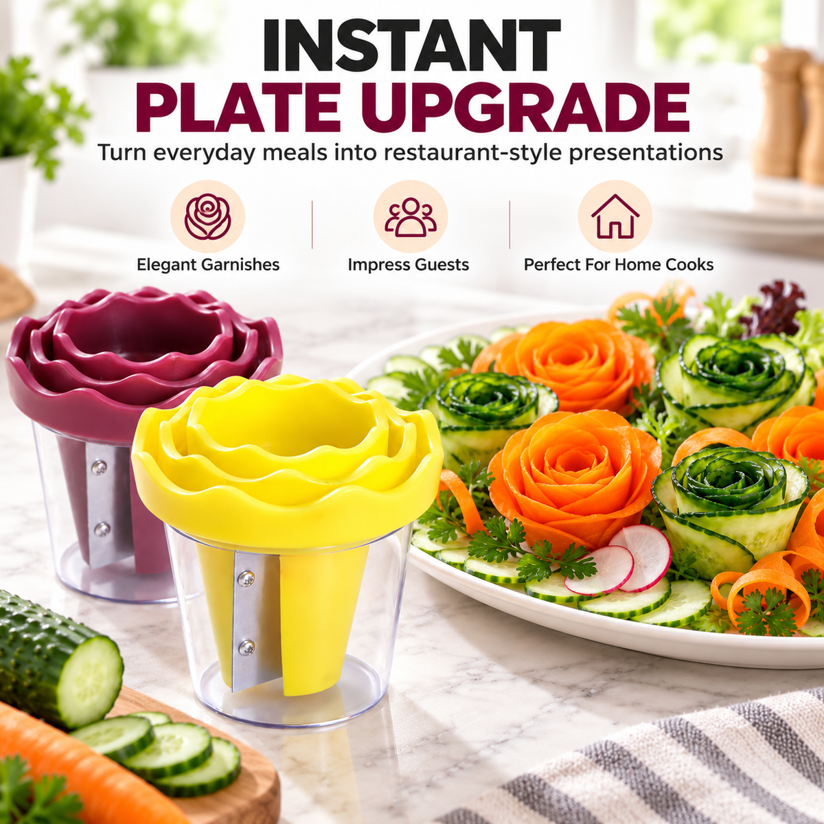 🌹 Turn Veggies Into Beautiful Roses in Seconds – Easy Vegetable Curler 🥕✨