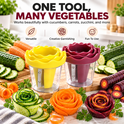 🌹 Turn Veggies Into Beautiful Roses in Seconds – Easy Vegetable Curler 🥕✨