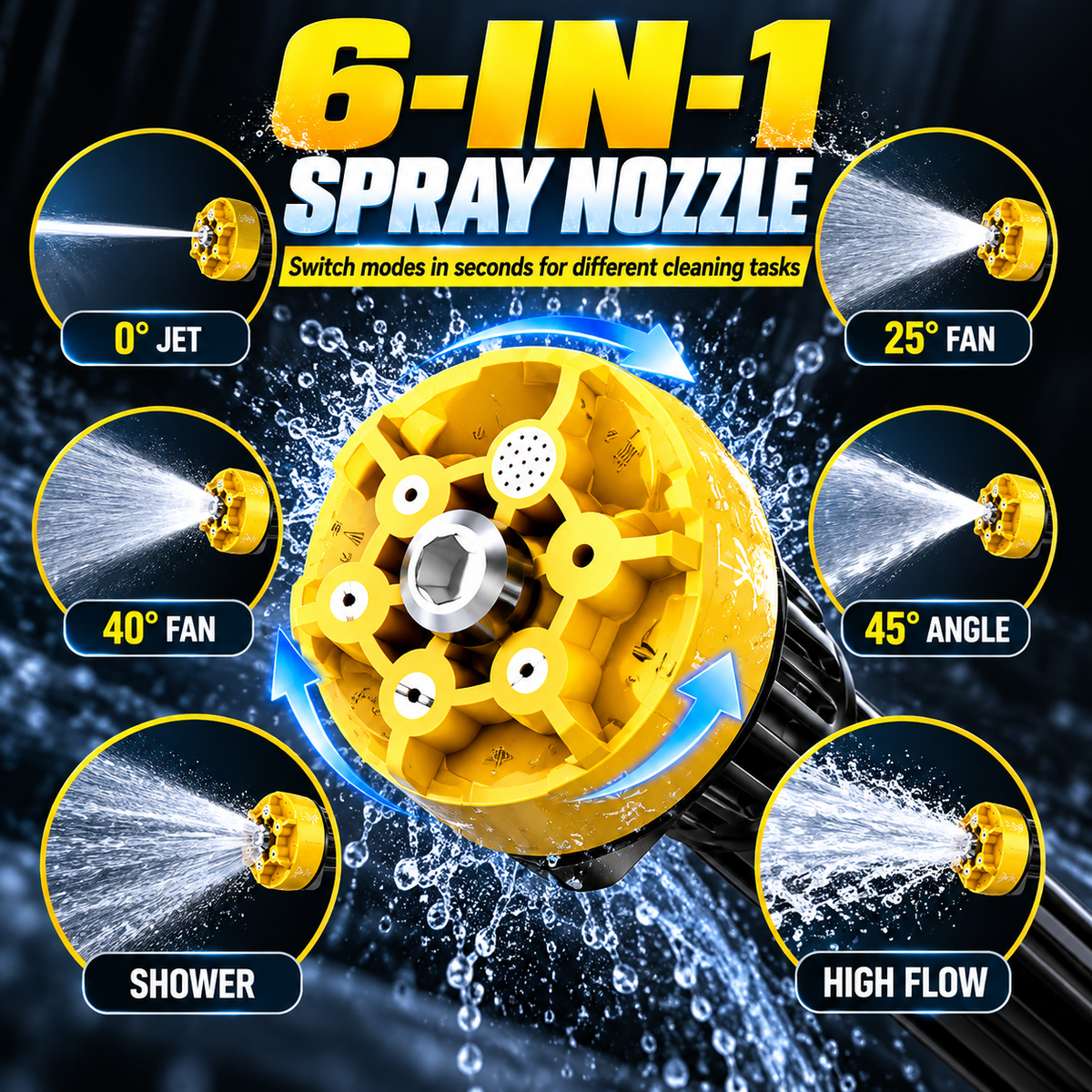💦 Cordless High-Pressure Washer Gun – 🔋 Rechargeable Power | 🚗 6-in-1 Spray Nozzle | ✨ Effortless Cleaning Anywhere