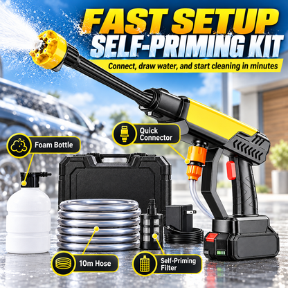 💦 Cordless High-Pressure Washer Gun – 🔋 Rechargeable Power | 🚗 6-in-1 Spray Nozzle | ✨ Effortless Cleaning Anywhere