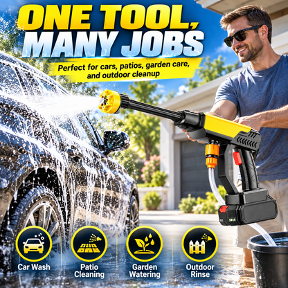 💦 Cordless High-Pressure Washer Gun – 🔋 Rechargeable Power | 🚗 6-in-1 Spray Nozzle | ✨ Effortless Cleaning Anywhere