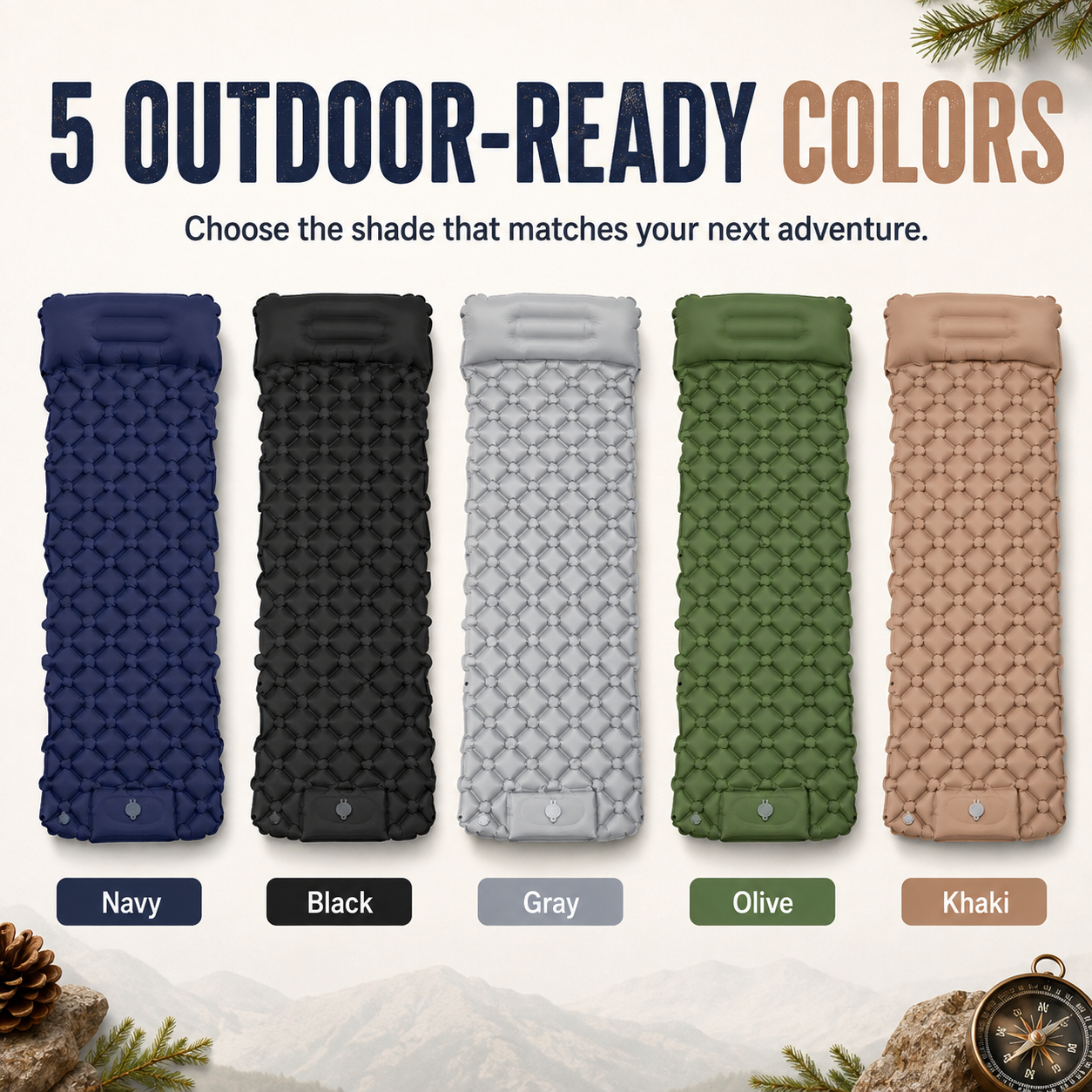 🏕️ Inflate in 60 Seconds & Sleep Anywhere — Built-In Foot Pump Camping Pad