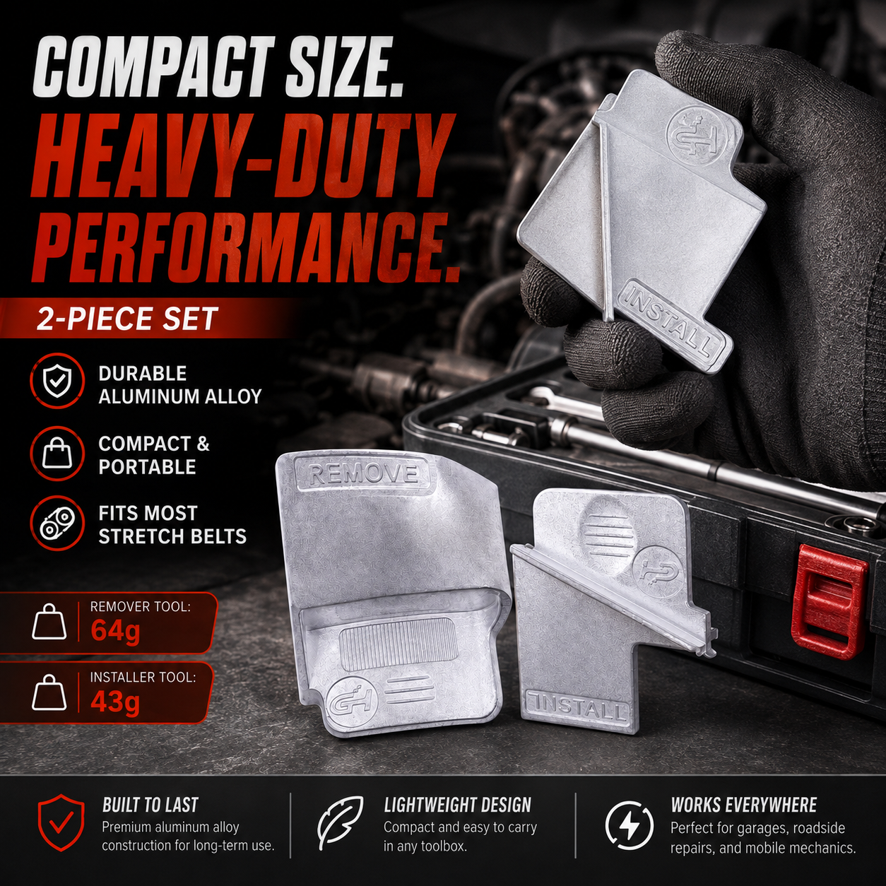 🔧 Belt Remover & Installer Tool Set — Install & Remove Belts Fast, Easy & Damage-Free