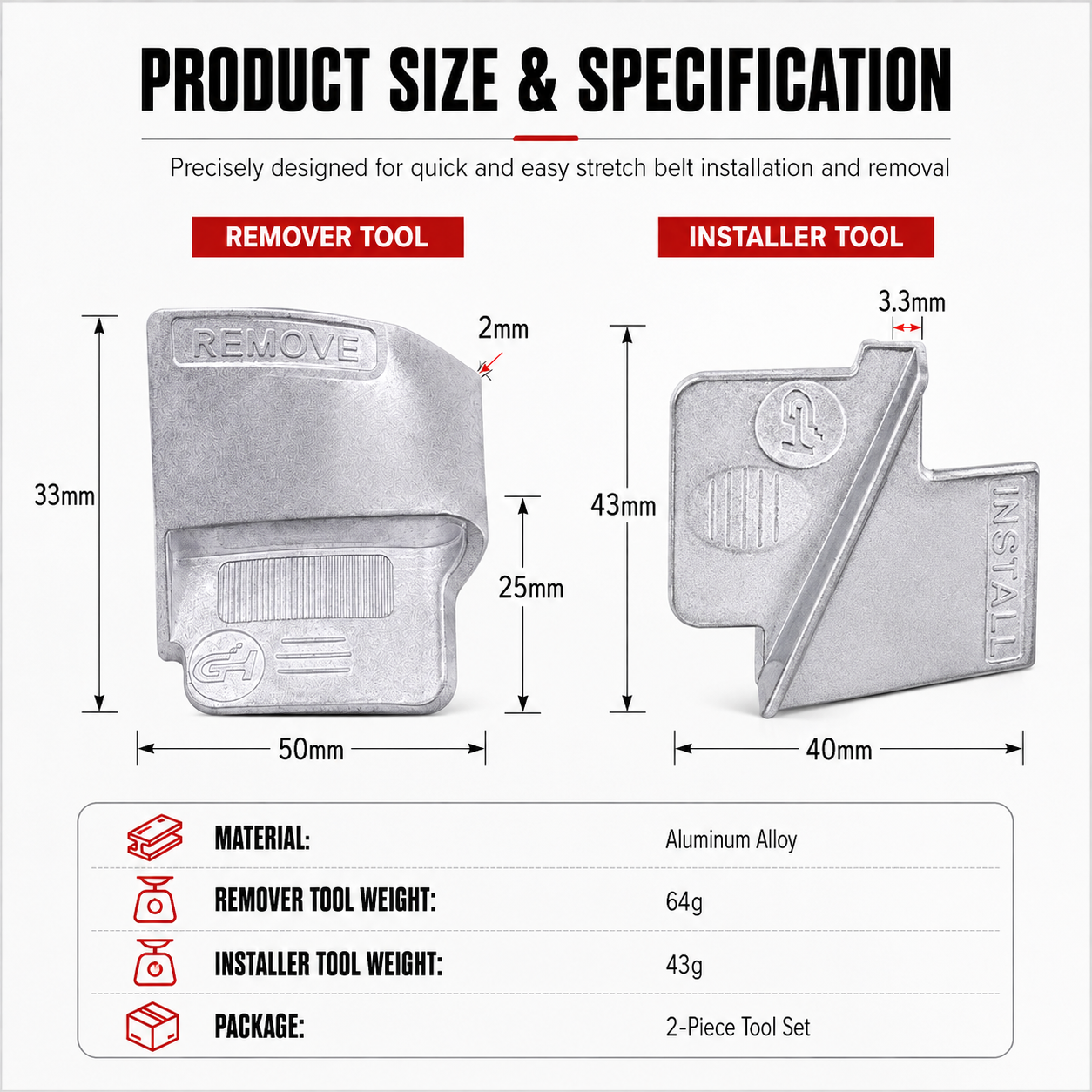 🔧 Belt Remover & Installer Tool Set — Install & Remove Belts Fast, Easy & Damage-Free