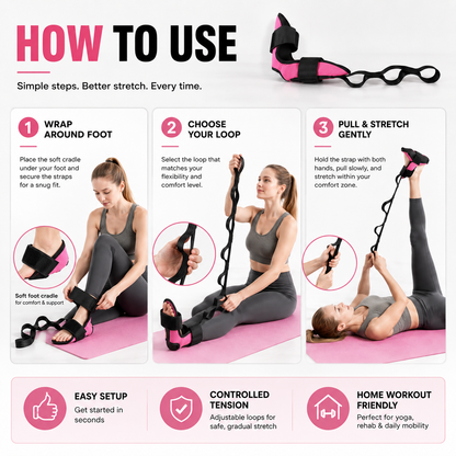 Adjustable Foot & Leg Stretching Strap – Stretch Deeper, Move Easier & Stay Flexible ✨