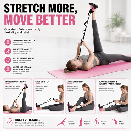 Adjustable Foot & Leg Stretching Strap – Stretch Deeper, Move Easier & Stay Flexible ✨