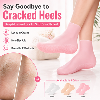 Say Goodbye to Dry, Cracked Heels — Deep-Moisture Silicone Socks for Soft, Smooth Feet ✨