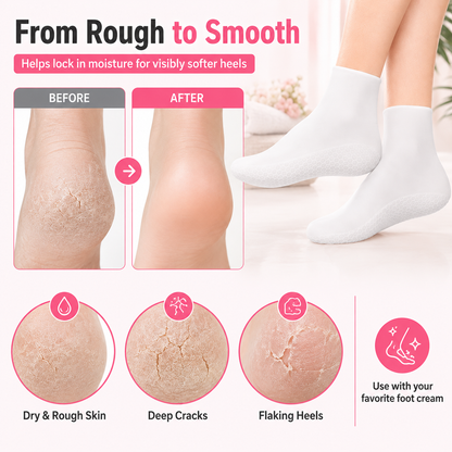 Say Goodbye to Dry, Cracked Heels — Deep-Moisture Silicone Socks for Soft, Smooth Feet ✨