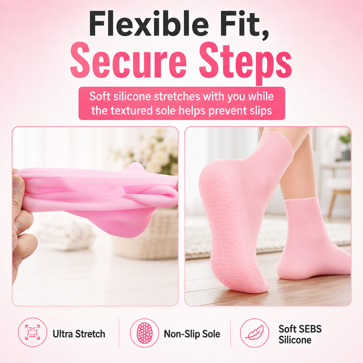 Say Goodbye to Dry, Cracked Heels — Deep-Moisture Silicone Socks for Soft, Smooth Feet ✨