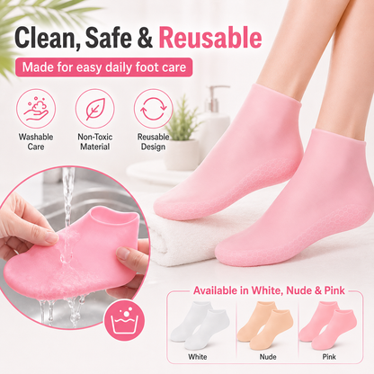 Say Goodbye to Dry, Cracked Heels — Deep-Moisture Silicone Socks for Soft, Smooth Feet ✨