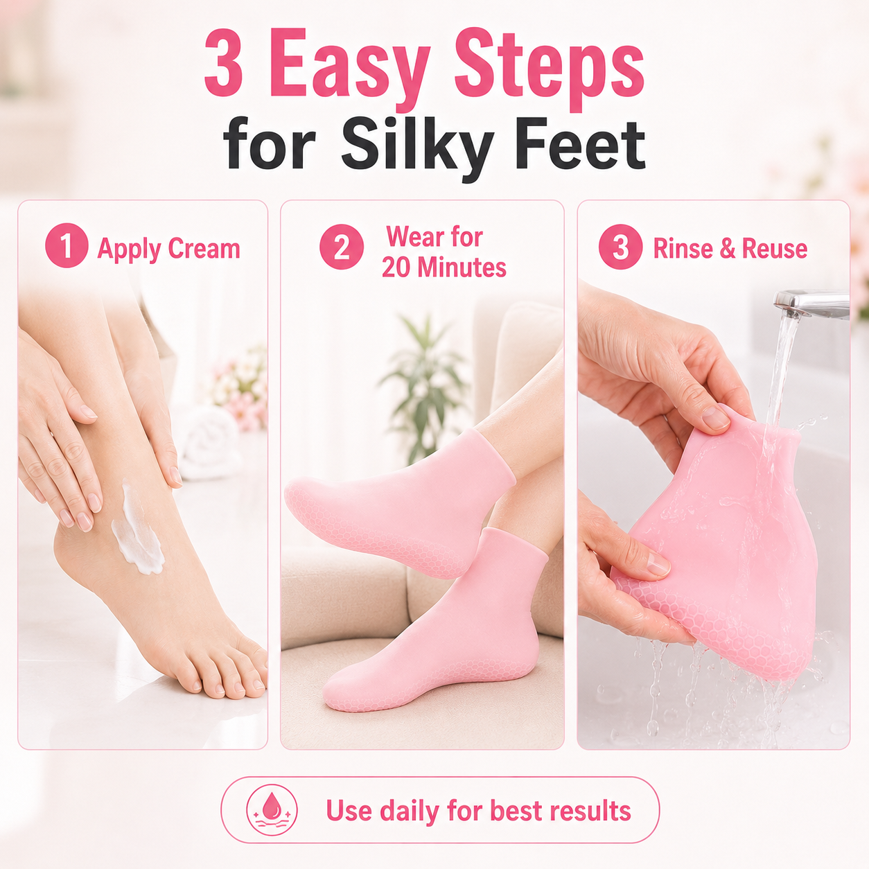 Say Goodbye to Dry, Cracked Heels — Deep-Moisture Silicone Socks for Soft, Smooth Feet ✨