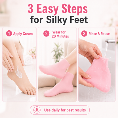 Say Goodbye to Dry, Cracked Heels — Deep-Moisture Silicone Socks for Soft, Smooth Feet ✨