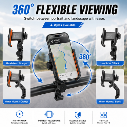 🏍️ No More Shaky Phones — Anti-Shake 360° Motorcycle Phone Mount 🔒📱