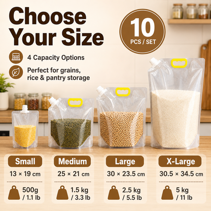 Thickened Reusable Grain Storage Bags – Keep Rice, Beans & Dry Foods Fresh and Organized👝