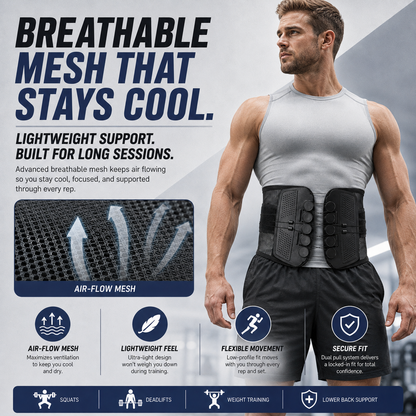 🏋️ 10-Pulley Lumbar Support Belt – Adjustable Compression & Rigid Back Support