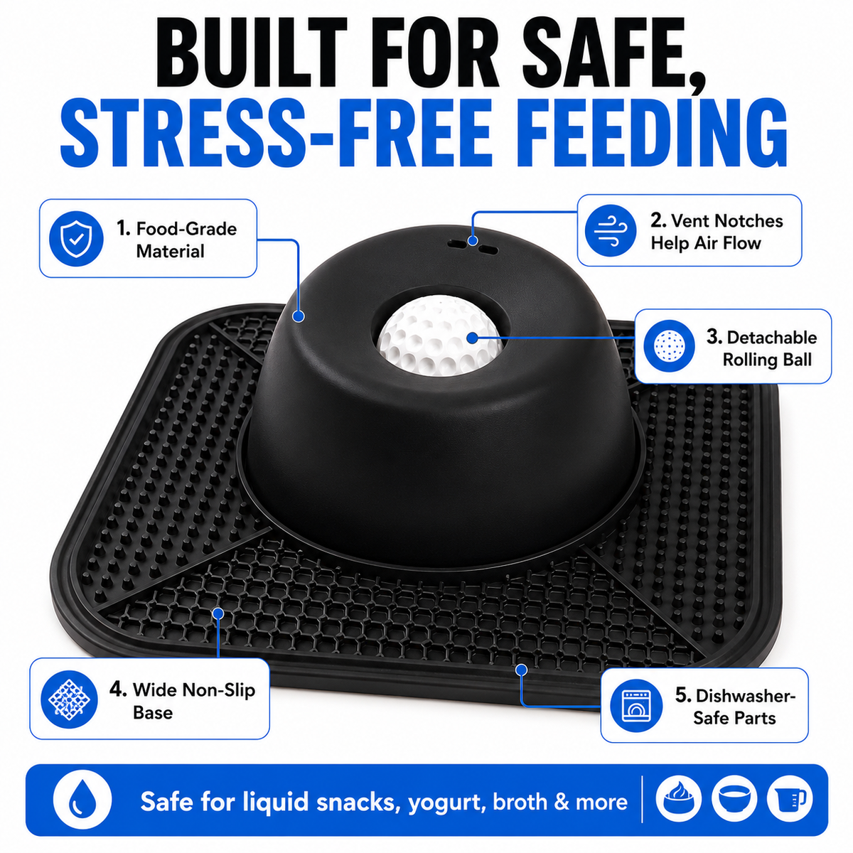 🐾 SlowLick Spill-Proof Dog Bowl — Slower Feeding, Less Mess, Happier Mealtimes