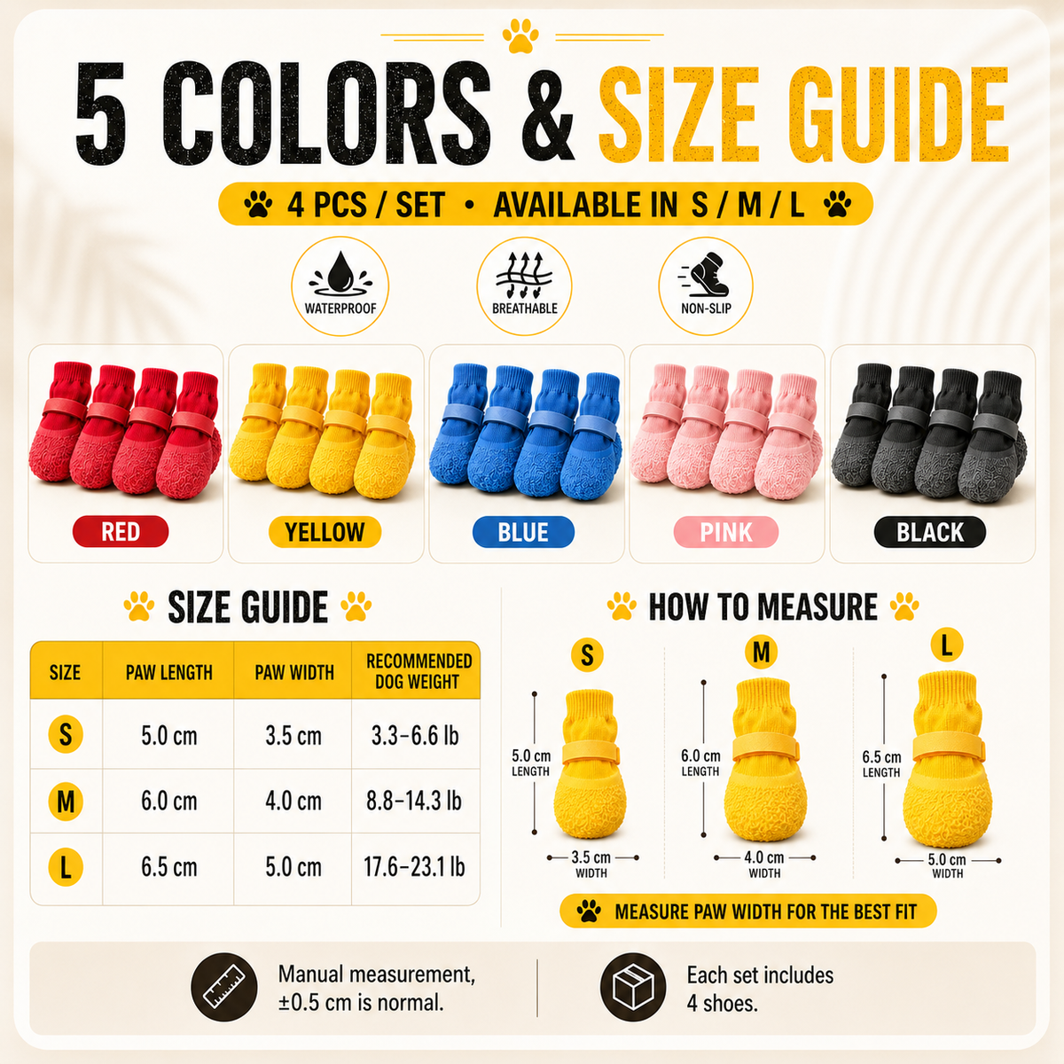 🐶🐱🐾No More Dirty Paws – Waterproof Non-Slip Dog Shoes for Rain, Mud & Outdoor Walks