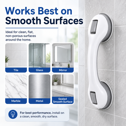 🛁 Strong Suction, Safer Steps — No-Drill Bathroom Grab Bar 🛡️
