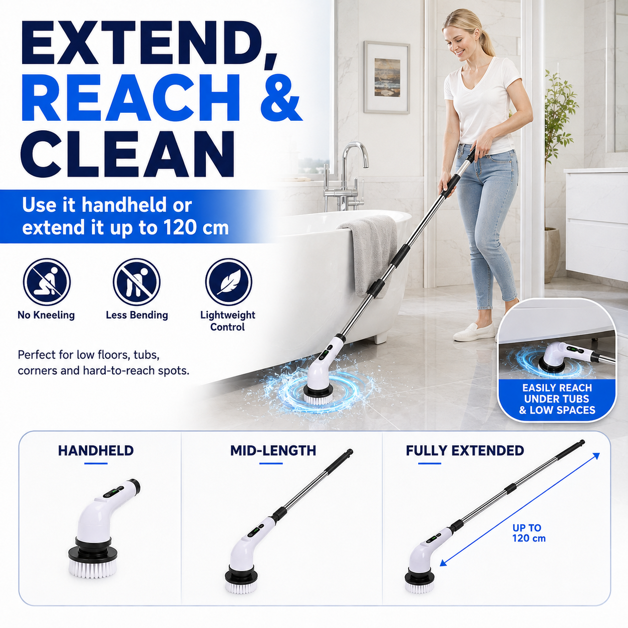 🧼 9-in-1 Electric Spin Scrubber — Deep Clean Without Kneeling or Bending ✨