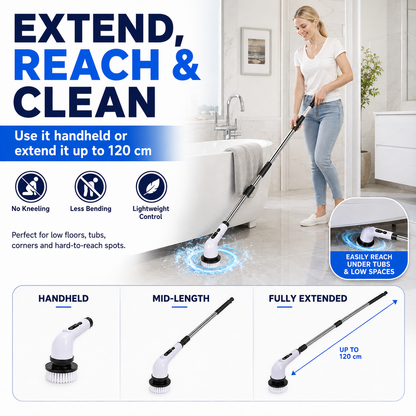 🧼 9-in-1 Electric Spin Scrubber — Deep Clean Without Kneeling or Bending ✨