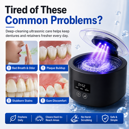 ✨ 50kHz Ultrasonic Denture & Retainer Cleaner – Deep Clean in Just 5 Minutes 🦷💧