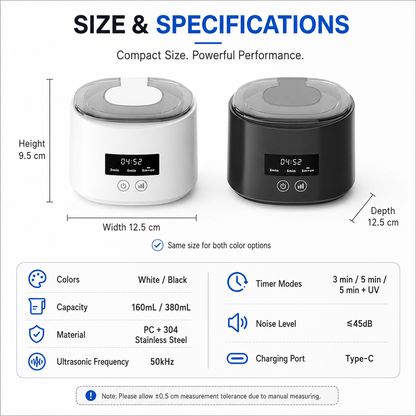 ✨ 50kHz Ultrasonic Denture & Retainer Cleaner – Deep Clean in Just 5 Minutes 🦷💧