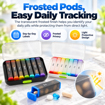 💊 7-Day Detachable Pill Organizer – 🌈 Color-Coded, Large Capacity & Travel-Friendly ✈️