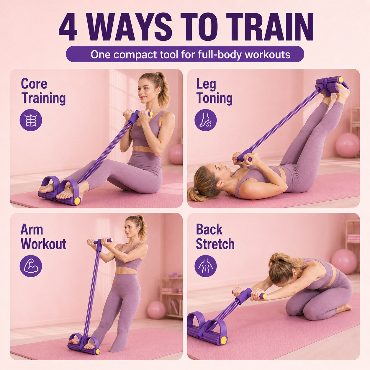 ✨ Tone & Sculpt Your Body at Home – Portable Resistance Pedal Trainer for Legs, Core & Arms