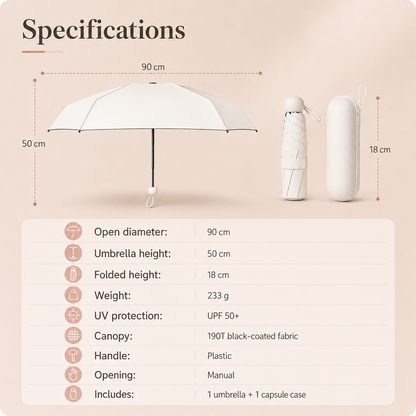 🔥Pocket Mini Umbrella – UPF50+ Sun & Rain Protection🌂