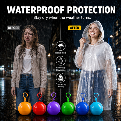 ☔ Pocket-Sized Raincoat Capsules – Instant Rain Protection Anytime, Anywhere 🌧️ | 6-Pack