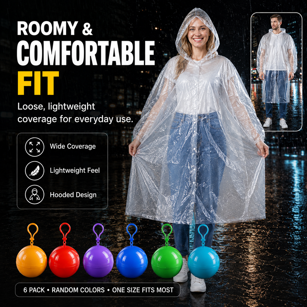 ☔ Pocket-Sized Raincoat Capsules – Instant Rain Protection Anytime, Anywhere 🌧️ | 6-Pack