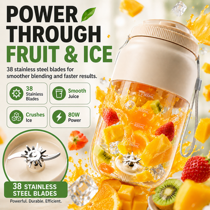 🍓 Blend. Swap. Sip. Anywhere. — 1300mL Portable Self-Cleaning Blender Cup