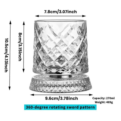 Luxury 360° Spinning Crystal Glass – Star-Cut Stress Relief Whiskey & Wine Glass, Elegant European Barware Gift，Rotating Glass Cup Spinning Glass Cup
