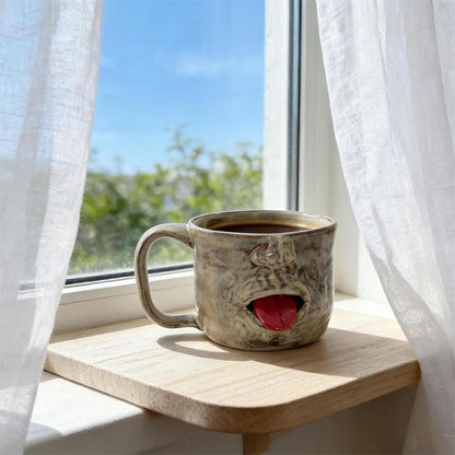 🔥Last Day 50% OFF - Hilarious 3D Tongue-Out Ceramic Mug - Funny Prank Coffee Cup