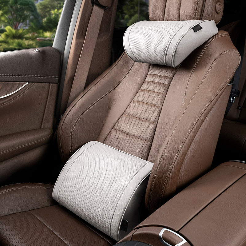 🛋️ Drive in First-Class Comfort — Ergonomic Car Neck & Lumbar Support Pillow Set 🚗