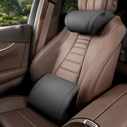 🛋️ Drive in First-Class Comfort — Ergonomic Car Neck & Lumbar Support Pillow Set 🚗
